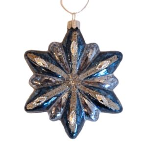 GLASS SNOWFLAKE - BLUE