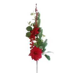 PICK W/SMALL POINSETTIA & BERRY