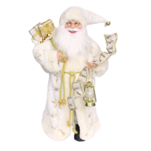 24 INCH SANTA-CREAM COAT & EMBOSSED SNOWFLAKES
