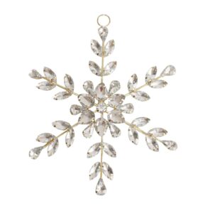 SILVER/ GOLD SNOWFLAKE W/GEMS - 13.5 CM