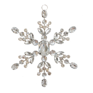 SNOWFLAKE W/GEMS & LARGE CENTRE GEM- 13½ CM