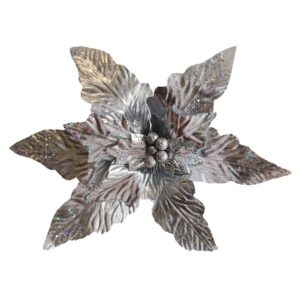 POINSETTIA - SILVER PAPER 35 CM
