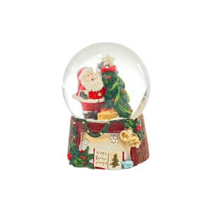 65MM WATERBALL SANTA W/TREE