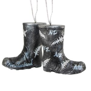 Resin Silver Fern Gumboot Hanging Ornament