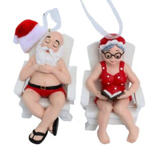 MR & MRS SANTA ON BEACH CHAIR - 2 ASST