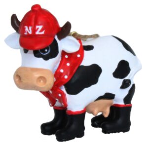 Dairy Cow with NZ Hat Hanging Ornament
