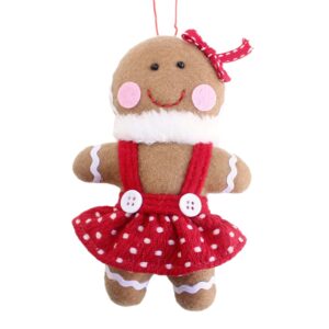 STUFFED GINGERBREAD MAN - GIRL W/RED DRESS