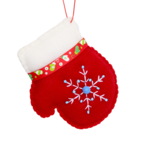 FELT MITTEN ORNA - 4.25 IN