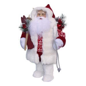 18 INCH SANTA STANDING W/BAG AND SKI