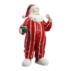 RESIN SANTA IN STRIPED PJ"S