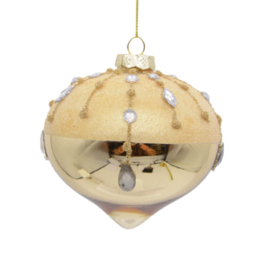 GLASS ONION - SOLID GOLD BASE W/DIAMANTE - 10 CM
