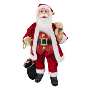 18 INCH SANTA W/RED COAT & GIFTS