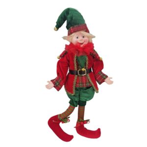 18 INCH POSABLE ELF RED & GREEN