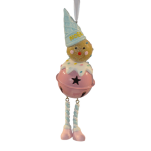 C/DOUGH GINGERBREAD PIXIE ON PINK BELL