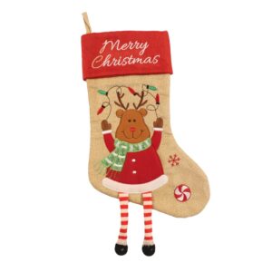 STOCKING - REINDEER W/DANGLING LEGS - 18 IN