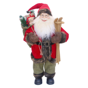 24 INCH SANTA - RED W/SKIS & BAG