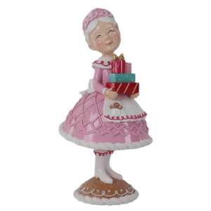 MRS CLAUS HOLDING GIFTS- PINK 12 INCH